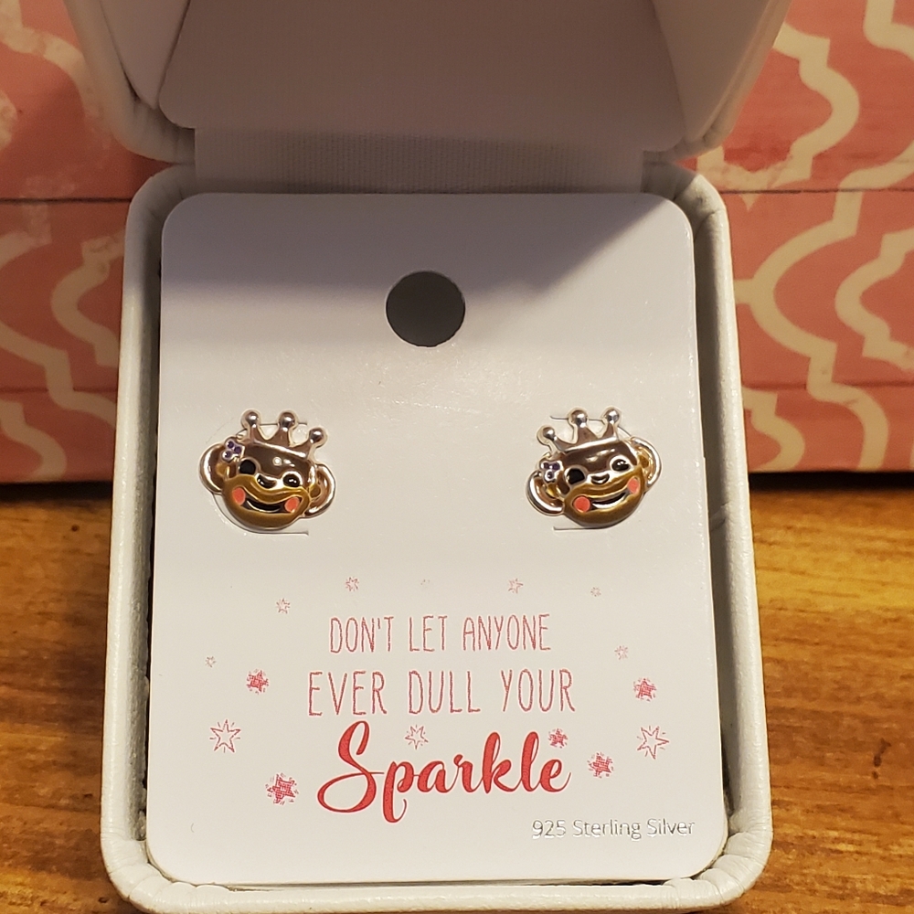 Sterling Silver monkey princess earrings